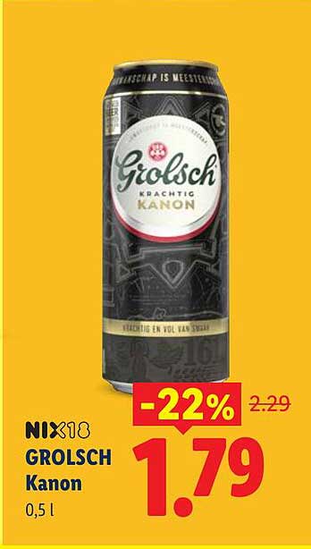 NIX18 Grolsch Kanon 0,5 l -22%