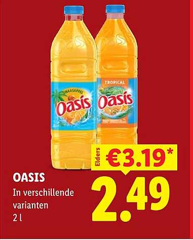 OASIS In verschillende varianten 2 l