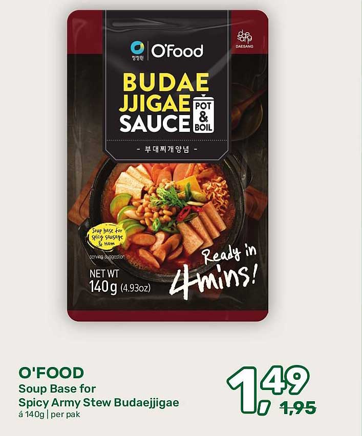 O’FOOD Soup Base for Spicy Army Stew Budaejjigae á 140g | per pak