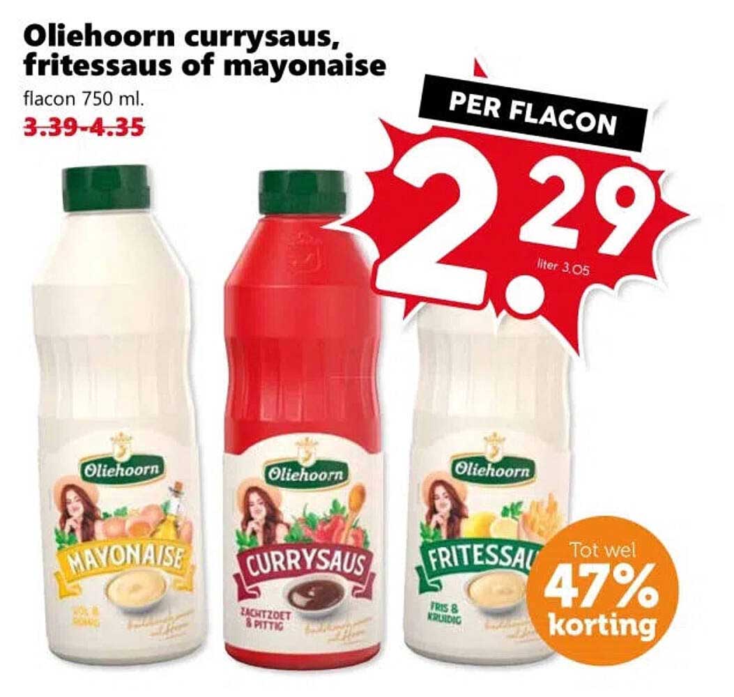 Oliehoorn currysaus, fritessaus of mayonaise