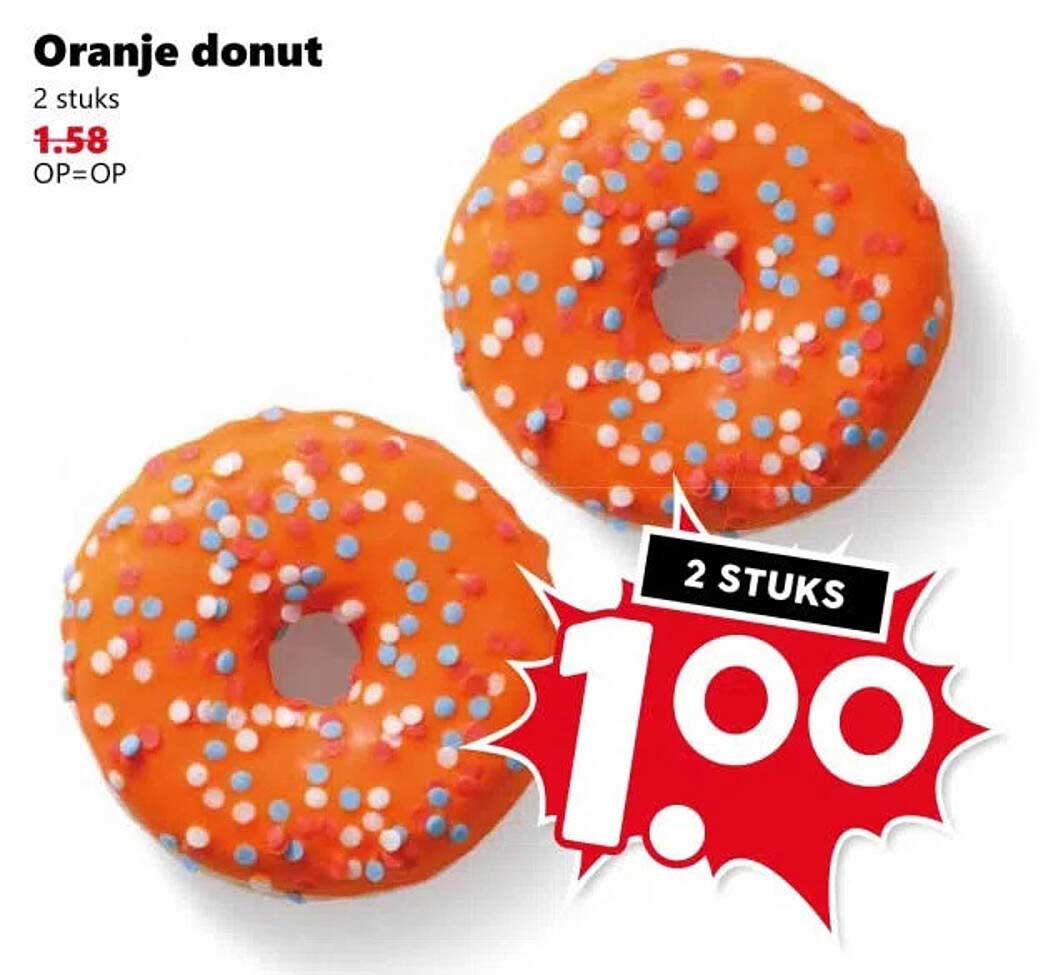 Oranje donut 2 stuks