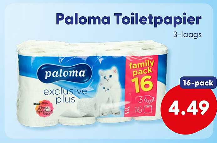 Paloma Toiletpapier 3-laags 16-pack