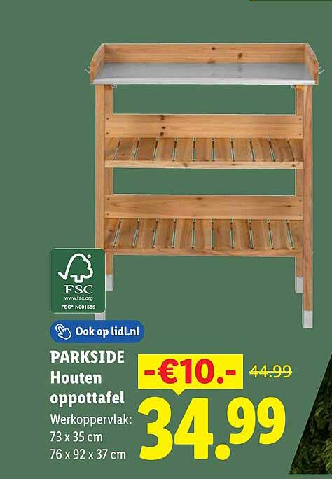 PARKSIDE Houten oppottafel