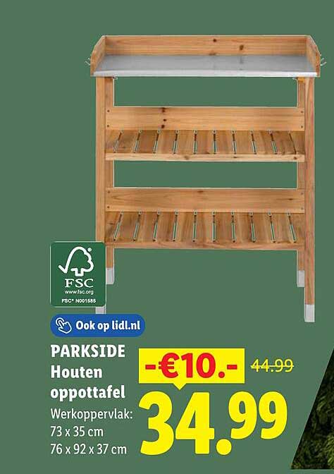 PARKSIDE Houten oppottafel