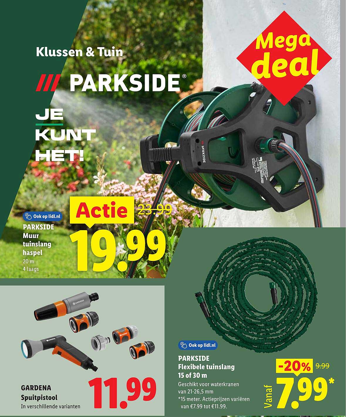 PARKSIDE Muur tuinslang haspel 20 m 4 laags