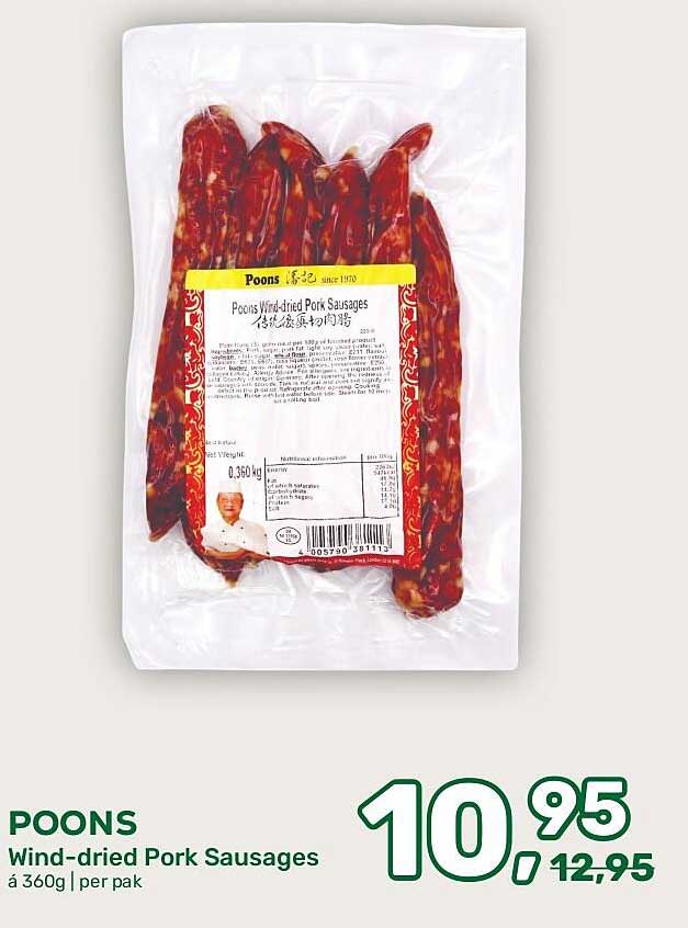 POONS Wind-dried Pork Sausages á 360g | per pak