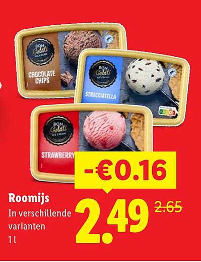 Roomijs In verschillende varianten 1 l