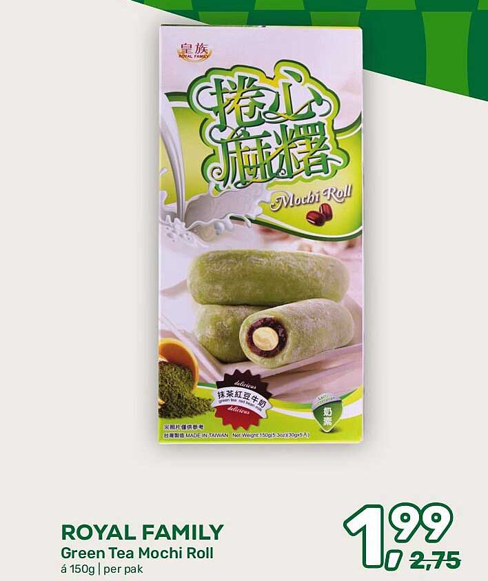 ROYAL FAMILY Green Tea Mochi Roll á 150g | per pak