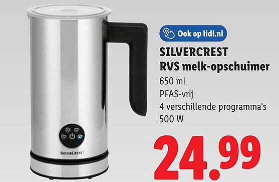 SILVERCREST RVS melk-opschuimer