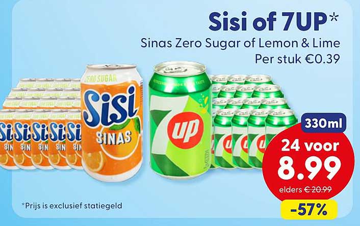 Sisi of 7UP* Sinas Zero Sugar of Lemon & Lime