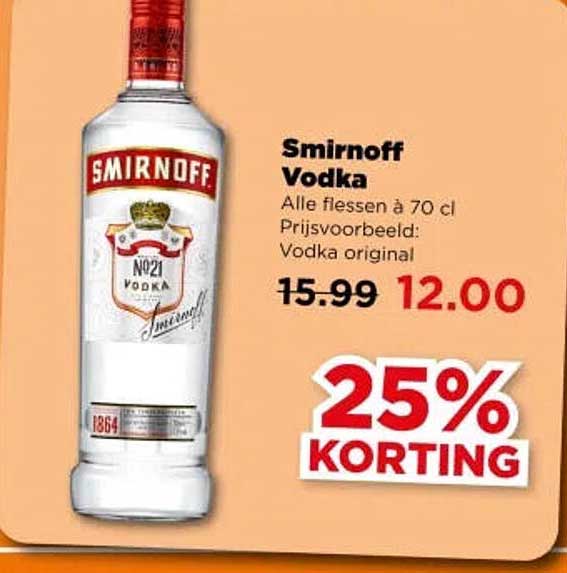 Smirnoff Vodka 25% KORTING