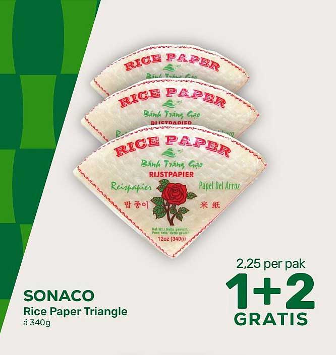 SONACO Rice Paper Triangle á 340g 1+2 GRATIS