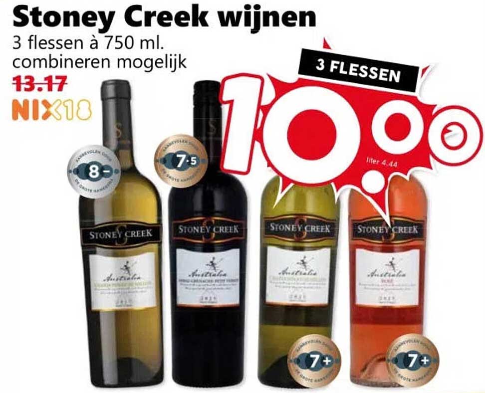 Stoney Creek wijnen - 3 flessen combineren mogelijk