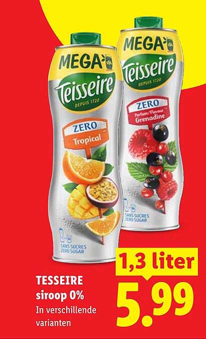 TESSEIRE siroop 0% In verschillende varianten