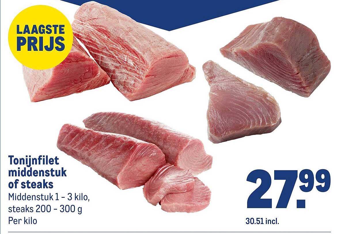Tonijnfilet middenstuk of steaks