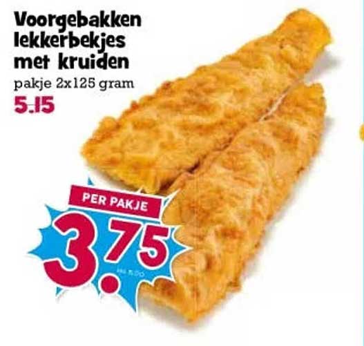 Voorgebakken lekkerbekjes met kruiden pakje 2x125 gram