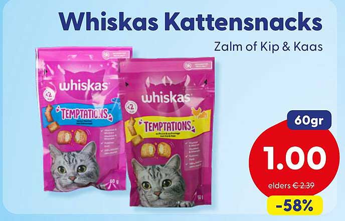 Whiskas Kattensnacks Zalm of Kip & Kaas