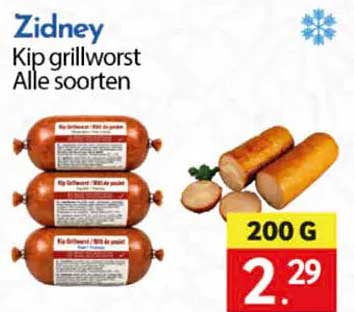 Zidney Kip grillworst Alle soorten