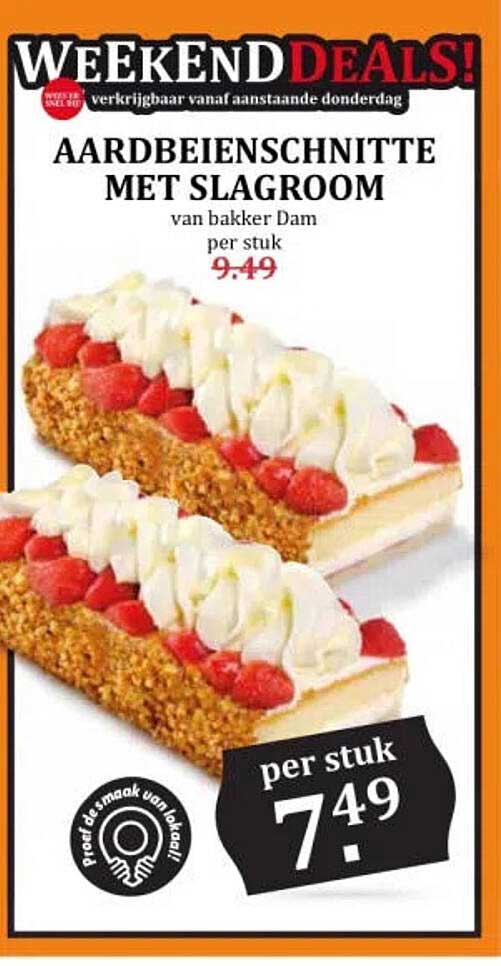 AARDBEIENSCHNITTE MET SLAGROOM