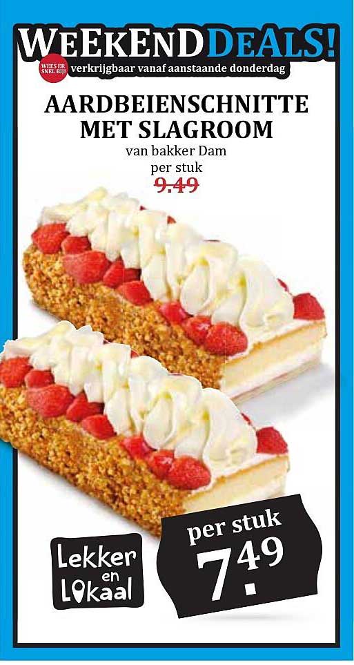 AARDBEISSCHNITTE MET SLAGROOM