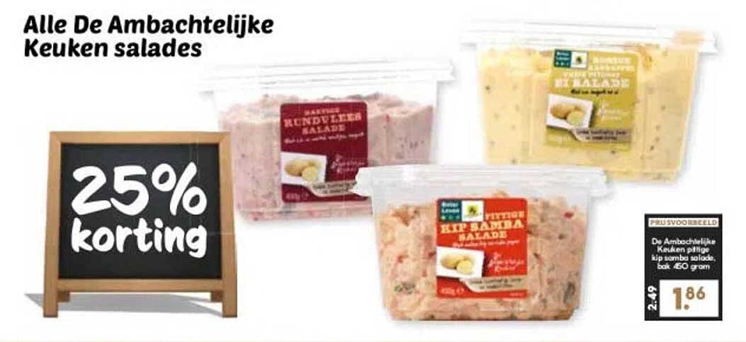 Alle De Ambachtelijke Keuken salades 25% korting