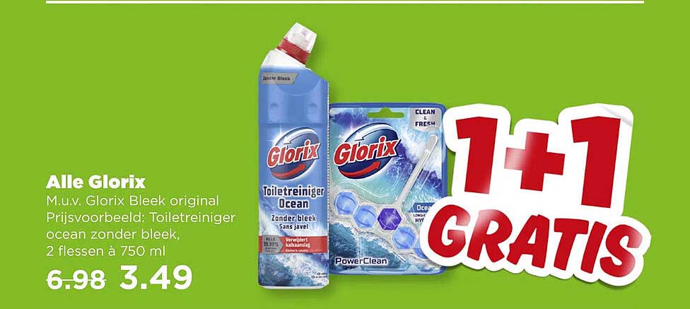 Alle Glorix 1+1 GRATIS
