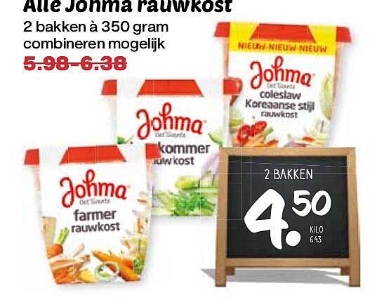 Alle Johma rauwkost 2 bakken à 350 gram combineren mogelijk