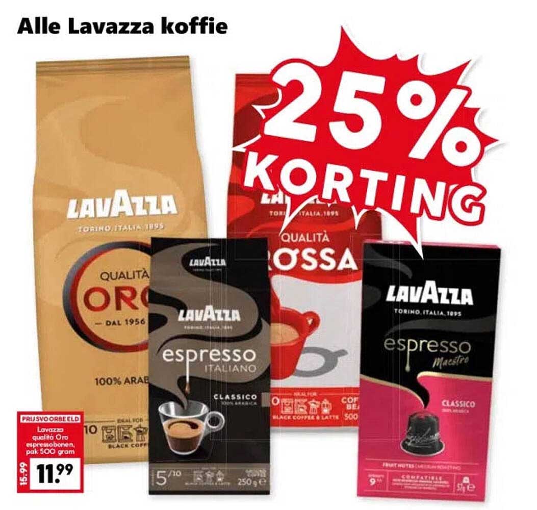 Alle Lavazza koffie 25% korting