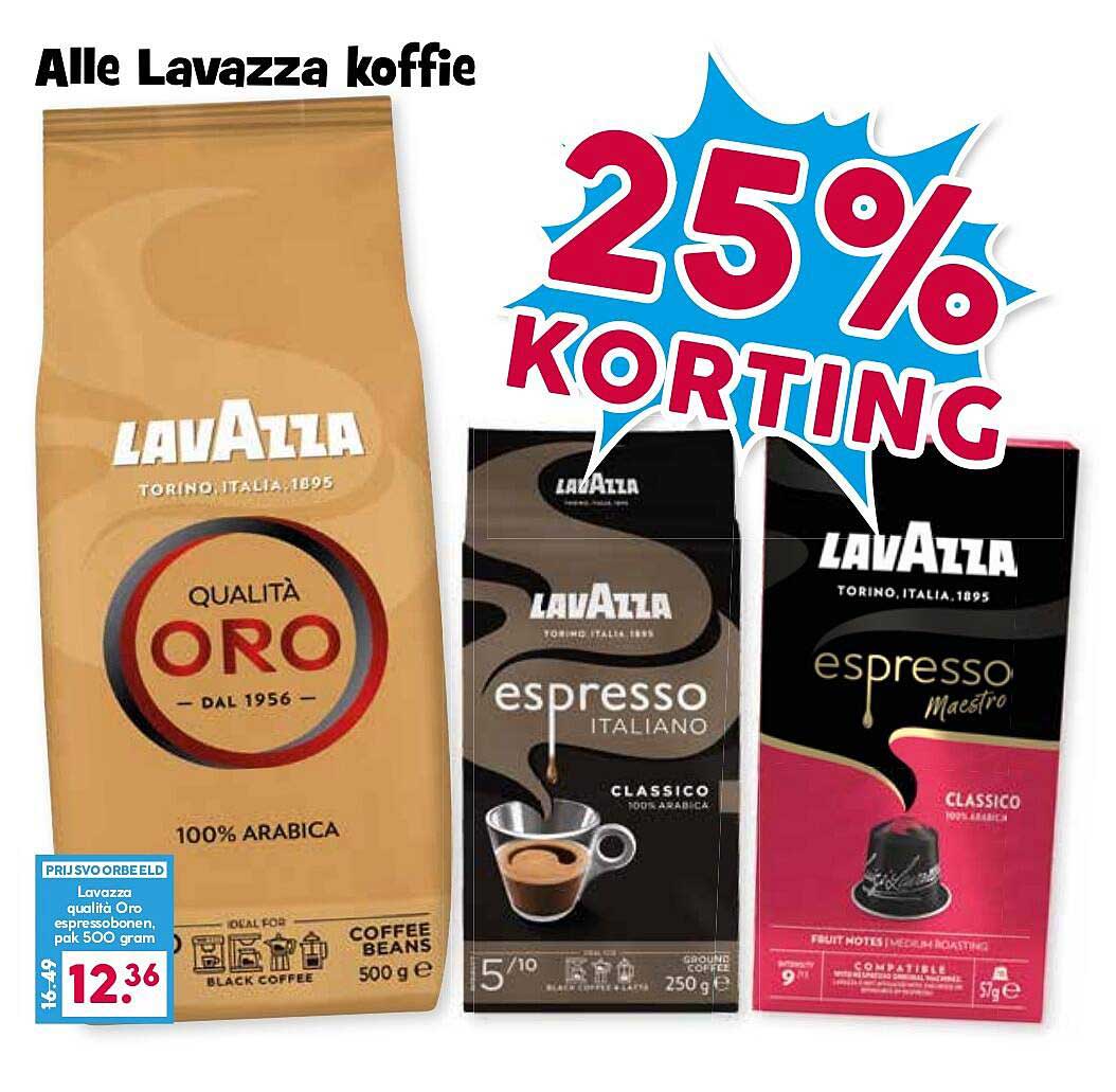 Alle Lavazza koffie 25% korting
