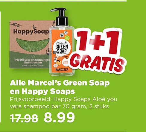 Alle Marcel's Green Soap en Happy Soaps 1+1 GRATIS