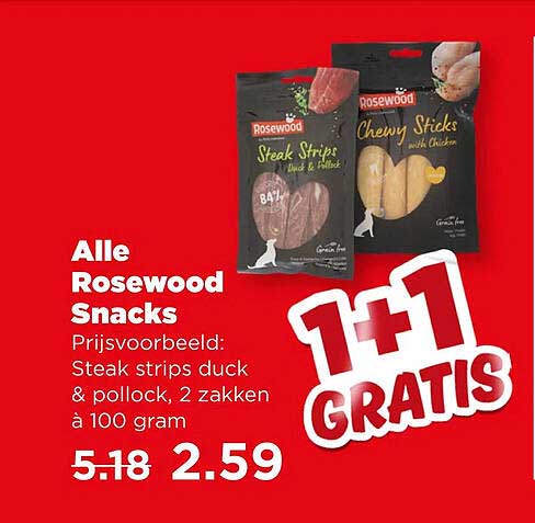 Alle Rosewood Snacks 1+1 GRATIS