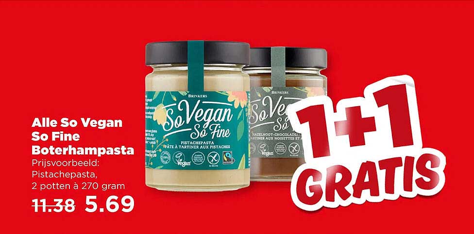 Alle So Vegan So Fine Boterhampasta 1+1 GRATIS