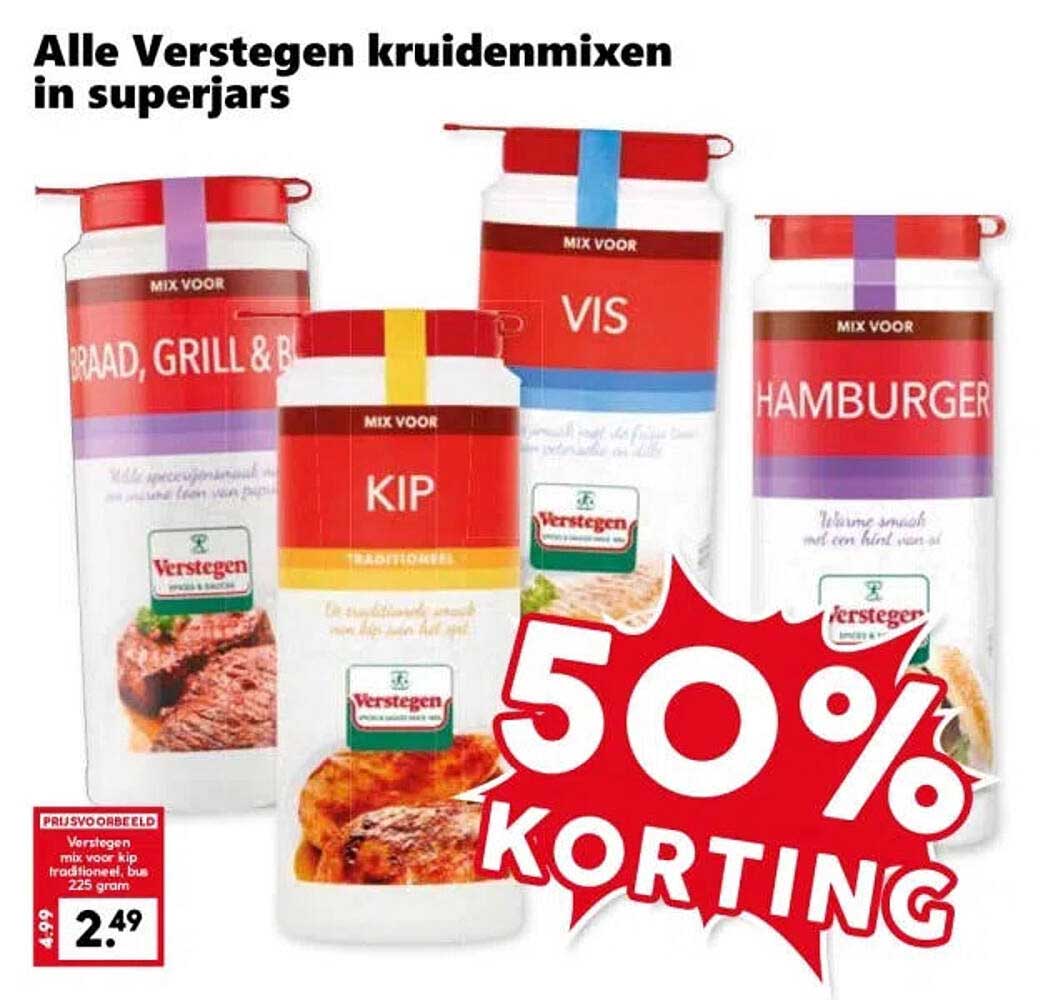 Alle Verstegen kruidenmixen in superjars 50% korting