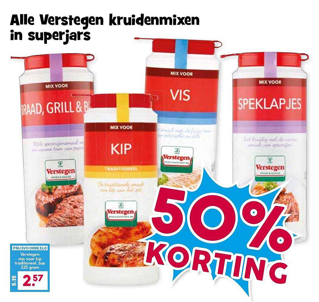 Alle Verstegen kruidenmixen in superjars - 50% KORTING