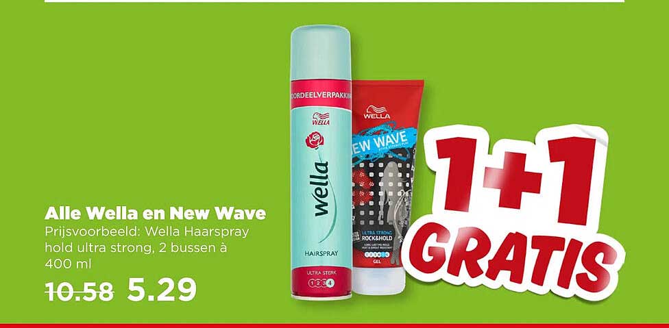Alle Wella en New Wave 1+1 GRATIS