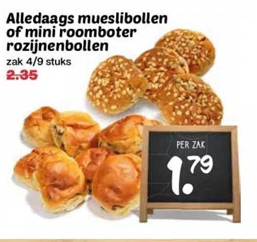 Alledaags mueslibollen of mini roomboter rozijnenbollen