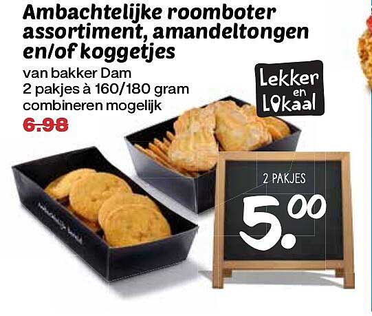 Ambachtelijke roomboter assortiment, amandel tongen en/of koggetjes - Lekker en Lokaal