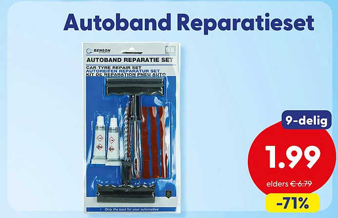 Autoband Reparatieset 9-delig