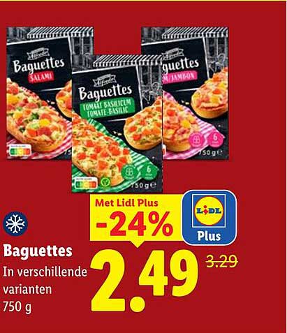 Baguettes In verschillende varianten 750 g -24%