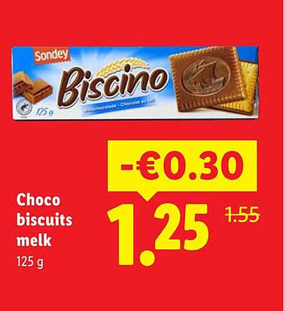 Choco biscuits melk 125 g