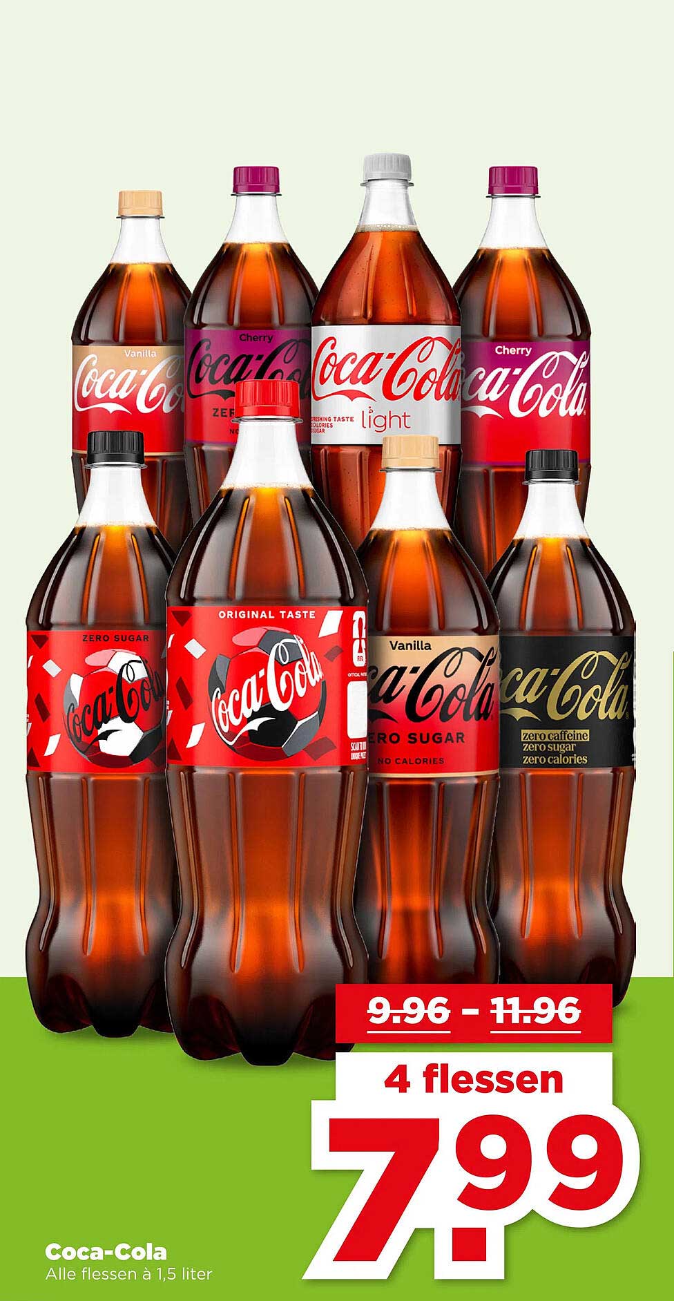 Coca-Cola Alle flessen à 1,5 liter 4 flessen