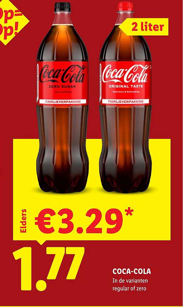 COCA-COLA In de varianten regular of zero 2 liter