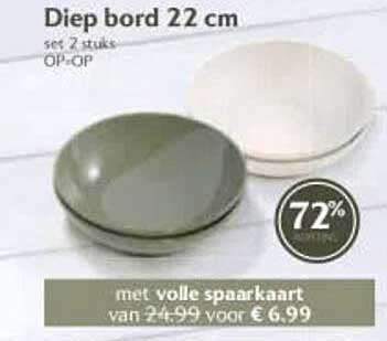 Diep bord 22 cm set 2 stuks OP=OP