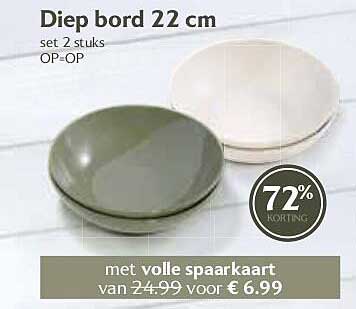 Diep bord 22 cm set 2 stuks OP=OP