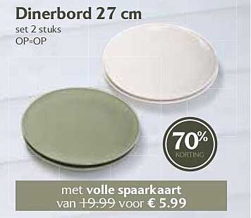 Dinerbord 27 cm set 2 stuks OP=OP
