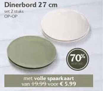 Dinerbord 27 cm set 2 stuks OP=OP