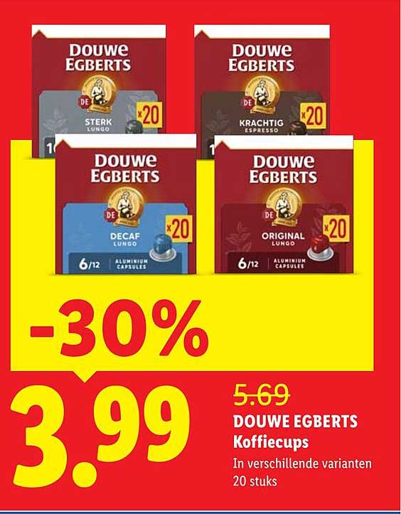 Douwe Egberts Koffiecups -30%