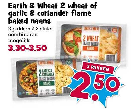 Earth & wheat 2 wheat of garlic & coriander flame baked naans