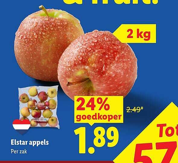Elstar appels 2 kg 24% goedkoper