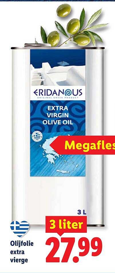 ERIDANOUS EXTRA VIRGIN OLIVE OIL Megafles 3 liter